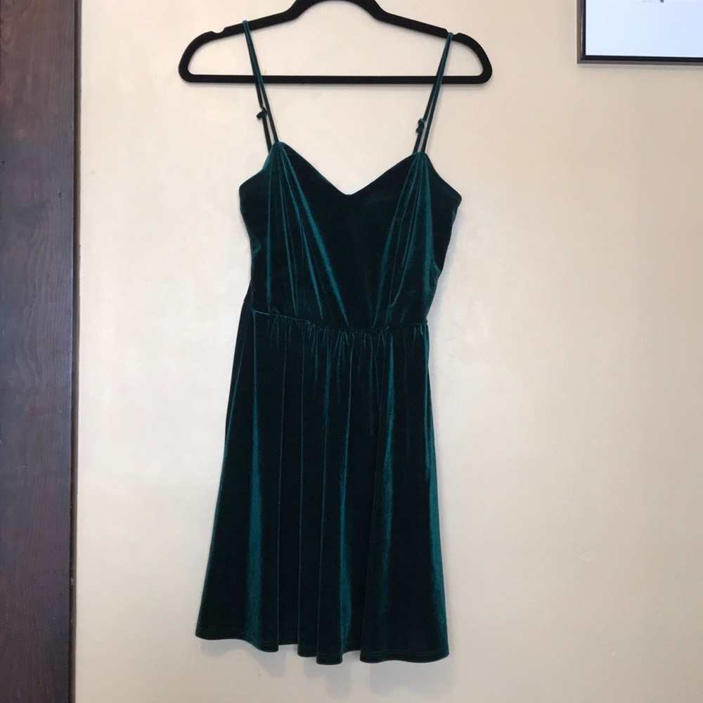 Green Velvet Party Dress